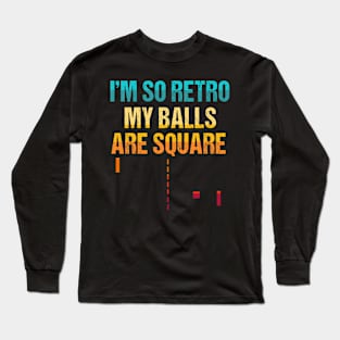 Funny Retro Gamer Tennis Design Long Sleeve T-Shirt